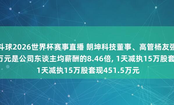斗球2026世界杯赛事直播 朗坤科技董事、高管杨友强年薪157.48万元是公司东谈主均薪酬的8.46倍, 1天减执15万股套现451.5万元