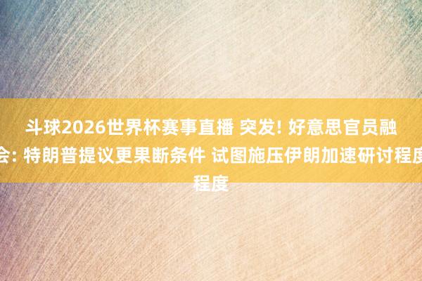 斗球2026世界杯赛事直播 突发! 好意思官员融会: 特朗普提议更果断条件 试图施压伊朗加速研讨程度
