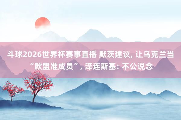 斗球2026世界杯赛事直播 默茨建议, 让乌克兰当“欧盟准成员”, 泽连斯基: 不公说念