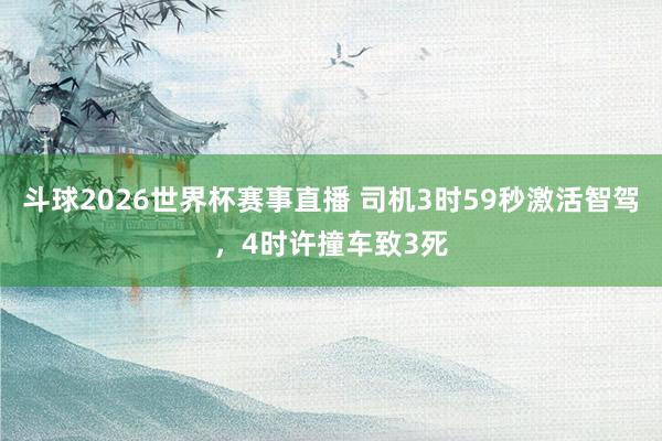 斗球2026世界杯赛事直播 司机3时59秒激活智驾，4时许撞车致3死