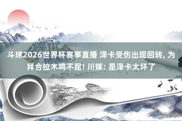 斗球2026世界杯赛事直播 泽卡受伤出现回转, 为拜合拉木鸣不屈! 川媒: 是泽卡太坏了