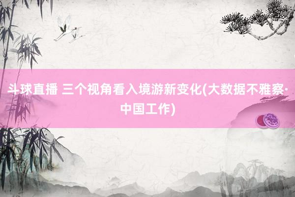 斗球直播 三个视角看入境游新变化(大数据不雅察·中国工作)