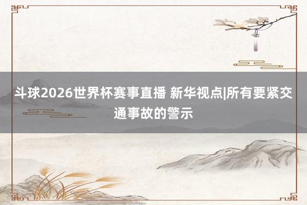 斗球2026世界杯赛事直播 新华视点|所有要紧交通事故的警示