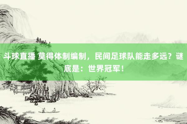 斗球直播 莫得体制编制，民间足球队能走多远？谜底是：世界冠军！
