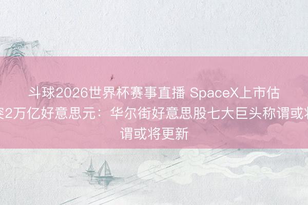 斗球2026世界杯赛事直播 SpaceX上市估值冲突2万亿好意思元：华尔街好意思股七大巨头称谓或将更新