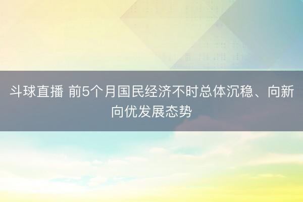 斗球直播 前5个月国民经济不时总体沉稳、向新向优发展态势