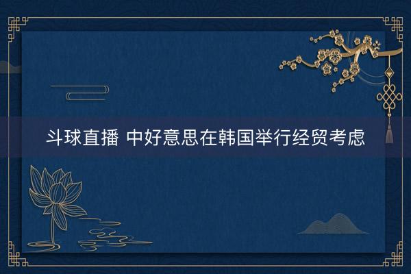 斗球直播 中好意思在韩国举行经贸考虑