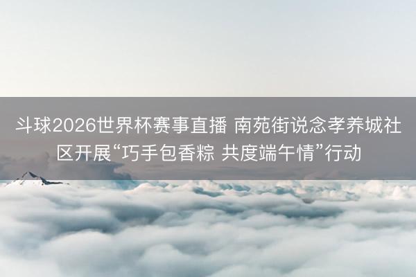 斗球2026世界杯赛事直播 南苑街说念孝养城社区开展“巧手包香粽 共度端午情”行动