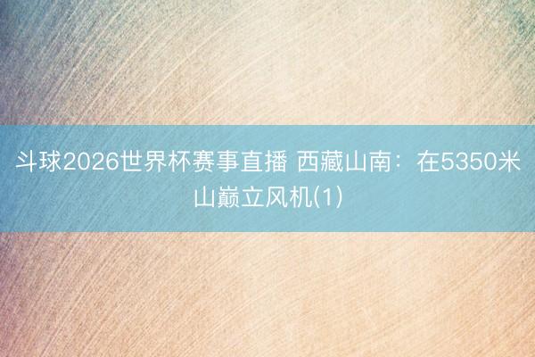 斗球2026世界杯赛事直播 西藏山南:在5350米山巅立风机(1)
